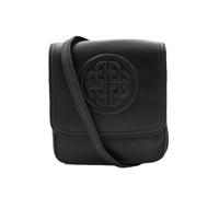 Briomhar Irish Damen Leder Umhängetasche - Keltischer Knoten Design Made in Ireland, Schwarz, 6" W x 7" H x 2" D