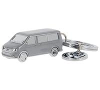 BRISA VW Collection - Volkswagen 3D Metall-Schlüssel-Anhänger-Ring-Schlüsselbund-Accessoire im T5/T6 Bulli Bus Design (Classic Bus/Grau)