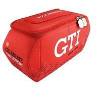 BRISA VW Collection - Volkswagen Neopren-Universal-Kosmetik-Kultur-Reise-Apotheke-Tasche im Golf GTI Design (Hexagon/Rot/Klein)