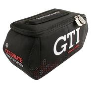 BRISA VW Collection - Volkswagen Neopren-Universal-Kosmetik-Kultur-Reise-Apotheke-Tasche im Golf GTI Design (Hexagon/Schwarz/Groß)