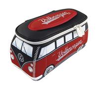 VW Collection - VW T1 Bus 3D Neopren Universaltasche - Kulturbeutel, Gr. 30 x 14 x 12 cm, grau/braun/blau (Petrol/Braun)