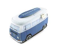 BRISA VW Collection - Volkswagen Neopren Universal-Schmink-Kosmetik-Kultur-Reise-Apotheke-Tasche-Beutel im T2 Bulli Bus Design (Blau & Weiß/Groß)