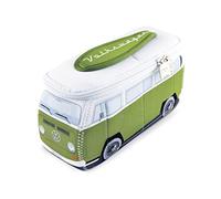 BRISA VW Collection - Volkswagen Neopren Universal-Schmink-Kosmetik-Kultur-Reise-Apotheke-Tasche-Beutel im T2 Bulli Bus Design (Grün & Weiß/Groß)