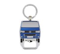 BRISA VW Collection - Volkswagen Schlüssel-Anhänger-Ring Accessoire Keyholder mit Bier-Flaschen-Öffner im T5 Bulli Bus Design (Bus Front/Blau)