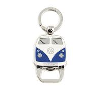 BRISA VW Collection - Volkswagen Schlüssel-Anhänger-Ring Schlüsselbund-Accessoire Keyholder mit Bier-Flaschen-Öffner im T1 Bulli Bus Design (Blau)