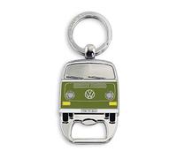 BRISA VW Collection - Volkswagen Schlüssel-Anhänger-Ring Schlüsselbund-Accessoire Keyholder mit Bier-Flaschen-Öffner im T2 Bulli Bus Design (Grün)