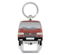 BRISA VW Collection - Volkswagen Schlüssel-Anhänger-Ring Schlüsselbund-Accessoire Keyholder mit Flaschen-Öffner im T4 Bulli Bus Design (Bus Front/Rot)
