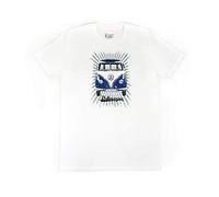 BRISA VW Collection - Volkswagen T-Shirt Unisex-Kurzarm mit T1 Bulli Bus Motiv in Baumwolle (Samba Stripes/Blau & Weiß/Größe S)