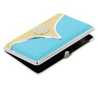 BRISA VW Collection - Volkswagen Visitenkartenetui-Box-Mappe mit edler T1 Bus Front 10,8 cm (Creme & Blau/Unisex)