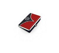 BRISA VW Collection - Volkswagen Visitenkartenetui-Box-Mappe mit edler T1 Bus Front 10,8 cm (Rot & Schwarz/Unisex)