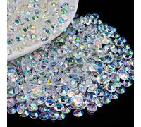 Briskbloom 3000 Stück 3 mm Harz-Strasssteine mit flacher Rückseite, transparente AB-Farbe, flache Rückseite, Gelee-Harz-Strasssteine für Tassen, Flaschen, Becher, Basteldekoration, lose glitzernde