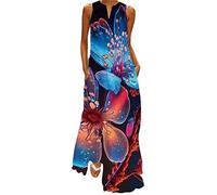 Briskorry 50s Vintage Retro Rockabilly Kleid Bleistiftkleid Pencil Etuikleid Businesskleider Einfarbig/Blumen Elegant Swing Kleider Mit Taschen Damen 50er Jahre Blumenmuster Ärmellos Damen