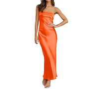 Briskorry Abendkleid Damen Lang Elegant Partykleid Träger Rückenfreies Kleider Rechteckiger Ausschnitt Cocktailkleid Schlitz Sexy Off Shoulder Kleid Sommerkleid