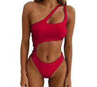 Briskorry Badeanzug Damen Bauchweg Push Up Größe,Bikini GroßE Brüste Bademode High Waist Push Up Bikinis Bademode Swimsuit Blumenmuster Badebekleidung Essential Triangel Geteilter Hohe Taille