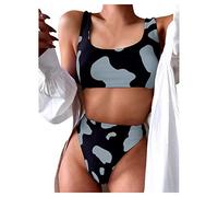 Briskorry Bikini Damen GroßE Brüste Bauchweg Bademode,Badeanzug Sport Push Up Bikinis Badeanzug Badeanzüge Outfits Strandurlaub Bikini-Sets Leicht Atmungsaktiv Zweiteiler Modisch Hohe Taille