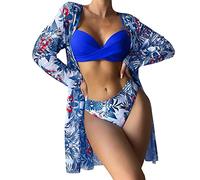 Briskorry Bikini Damen Schwarz Zweiteiler Sexy Bikini-Sets,Badeanzug Push Up Bademode Wickeloptik Bauchweg Badeanzüge Outfits Strandurlaub Bikini-Sets Leicht Atmungsaktiv Push Up Bikini für Frauen
