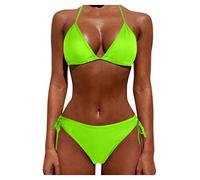 Briskorry Bikini Damen Set Brasilianisch Zweiteilige Cups Schwimmanzug Damen Triangel Frauen Bandeau Bandage Push Up Bademode Beachwear Badeanzug Sommer Strandbikini Sexy Mädchen Badebekleidung