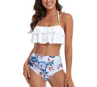 Briskorry Bikini Damen Set Push Up Schwarz Bauchweg,Bikini GroßE Brüste Bademode Push Up Bikinis Badeanzug Badeanzüge Outfits Strandurlaub Bikini-Sets Leicht Farbblock Bademode Neckholder