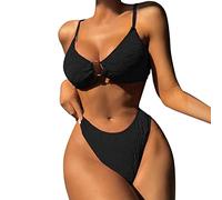 Briskorry Bikini Sets für Damen Push Up Tanga mit niedriger Taille Badeanzug Bikini Set Badebekleidung Beachwear