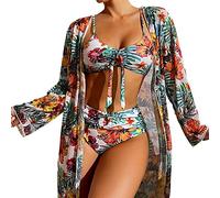 Briskorry Bikinis for Women Halter Top Tie Back Thong Bikini Swimsuit Womens Bathing Suits Triangle 3 Piece Swimwear Bikini Sets