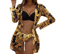 Briskorry Bikinis for Women Halter Top Tie Back Thong Bikini Swimsuit Womens Bathing Suits Triangle 3 Piece Swimwear Bikini Sets