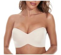 Briskorry Bügelloser BH, Damen Bustier Ohne Bügel, Minimizer-BHS Stretch Nahtloser Push Up BH Starker Halt Sport-BH Luftig Weich Tshirt BH Sexy Modisch Still BH Klassischer Solid