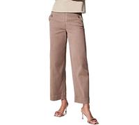 Briskorry Chino Hose Damen Stretch 7/8 Hosen Lang Sommer Einfarbig Freizeithose Elastischer Hoher Taille Sommerhose Casual Workout Hosen Twill Retrohose mit Taschen