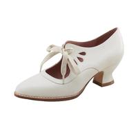 Briskorry Chunky Heel Schuhe Damen Vintage Wingtip Oxford Schuhe Ausgehöhlte Schleife High Heels Zum Schnüren Abend Party Zarte Schnüren Schuhe