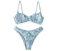Briskorry Damen Bikini Sets Push Up bademode Sexy,Badeanzug Tankini High Waist Push Up Bikinis für Frauen Bademode Schwimmanzug Formend Crop Top Gerippte Schwimmanzug Bademode Swimsuit für Frauen