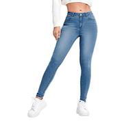Briskorry Damen Jeanshose Hohe Taille Elegant Jeans Button Down Denim Hose Po Röhrenjeans Stylischer Lang Eng Jeggings