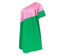 Briskorry Damen Kleider Spitzenkleid Chiffon Cocktailkleid,Sommerkleid Lang T-Shirt Kleid Große Größen Lässige Maxikleid Kurzarm V-Ausschnitt Flowy Partykleid mit Taschen Blusenkleider Schön Elegant