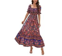 Briskorry Damen Kleider Spitzenkleid Chiffon Cocktailkleid,Sommerkleid Leicht Abendkleider für Hochzeit Maxikleid Abendkleider Off Shoulder Abendkleid Kleider Elegant Strandkleid Lose Modisch