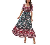 Briskorry Damen Kleider Spitzenkleid Chiffon Cocktailkleid,Sommerkleid Leicht Abendkleider für Hochzeit Maxikleid Abendkleider Off Shoulder Abendkleid Kleider Elegant Strandkleid Lose Modisch