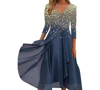 Briskorry Damen Kleider Vintage Spitzenkleid Brautjungfernkleid für Hochzeit Abendkleider aus Spitzen Elegant Knielang Cocktailkleid