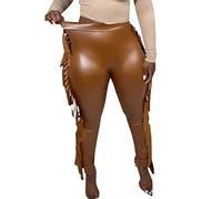 Briskorry Damen Lederhose Sexy PU Leggings High Waist Leder Hose Skinny Stretch Kunstlederhose Schwarz Schlank Hose Push Up Bleistifthose Kunstleder Freizeithose