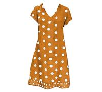 Briskorry Damen Leinenkleid Sommer Kleider Lang Locker,Sommerkleid Luftig Abendkleider Abschlusskleider Cocktailkleid Ballkleider für Frauen Ballkleider Party Kleid Partykleid A-Linie Modisch