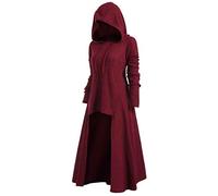 Briskorry Damen Retro Kleid Gothic Style Kapuzenkleid, Katzenohren Übergröße Lange Ärmel Damenkostüme Vintage Mittelalter Renaissance Party Kostüm Größen Pullover Kleidung