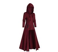 Briskorry Damen Retro Kleid Gothic Style Kapuzenkleid, Katzenohren Übergröße Lange Ärmel Damenkostüme Vintage Mittelalter Renaissance Party Kostüm Größen Pullover Kleidung