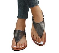 Briskorry Damen Sandalen Sommer Espadrille Mode Schnalle Schuhe Frühling Peep Toe Shoes Zehentrenner Flach Offene Spitze Elegant Lässige Flache Strand Schuhe Flip Flops Klassischen Römersandalen