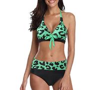 Briskorry Damen Swimsuit Push Up Bikini Set Mit Bügel,Badeanzug Bauchweg High Waist Push Up Bikinis für Frauen Triangel Bikini Swimsuit Set Push Up Zweiteiliger Badeanzug Push Up Bikini für Frauen