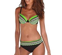 Briskorry Damen Tankini Set Zweiteiliger Bauchweg Badeanzug,Badeanzug Sport Low Rise Triangel Hose Swimsuit Zweiteiliger Push Up Sexy Badeanzüge Strandmode Muster Bademode Swimsuit für Frauen