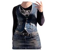 Briskorry Damen Tanktop Sommer Ärmellos Elegant Rundhals,Blusentops Grosse GröSsen Weste Damenblusen Sexy Sport Tops Tankshirt Tankshirt Oberteil Schulterfrei Unterhemden Frauen Freizeit Vest