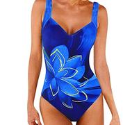 Briskorry Einteiliger Badeanzug Damen Badeanzug Muster Druck Hosenträger Bikini Sommer cool Badeanzug Sexy Bikini Einteilige Bademode Swimsuit