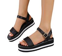 Briskorry Flach Sandalen Damen Sommer Pantoletten Flach Geschlossene Slingback Wedges Sandaletten Halbschuhe Vintage Frauen Sandalette Gemütlich Schuhe Strand Sandalen