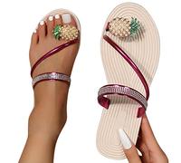Briskorry Hausschuhe Sandalen Damen Strandschuhe Frauen Sommer Peep Toe Dicke Ferse Sandalen Slipper Indoor Outdoor Zehentrenner Flip Flops Mädchen Strand Schuhe rutschfeste Badelatschen mit Strass