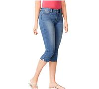 Briskorry Hüftjeans Damen Stretch 7/8 Jeans Spitzen Farbblock RöhreJeans Skinny Capri Leggings Sommer Freizeithose Damenjeans Jeanshosen 90er Streetwear Denim Hose