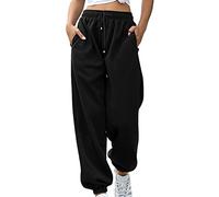 Briskorry Jogginghose Damen Weihnachtshose High Waist Sporthose Retro Elastic Trainingshose Leichte Street Jogger Freizeithosen Christmas Print Party Sweatpants