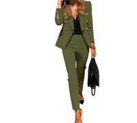 Briskorry Jumpsuit Damen Sommer Elegant 2 Teiler Baggy Slim Kostüme Cocktail Festlich Outfit Für Straßenfotografie, Strand, Party