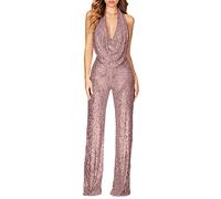 Briskorry Jumpsuit Damen V Ausschnitt Festlich Overall Elegant Lang Ärmellos Jumpsuits Sommer Hochzeit Abendmode Onesie Frauen Casual Elegant Hochzeitsgast Hosenanzug