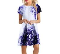 Briskorry Kurz Sommerkleid Damen Tank Trägerkleid Minikleid,Strandkleid Kurz Einfarbig Boho Partykleid Schön Sommerkleider Lockeres V-Ausschnitt Etuikleid Abendkleider Fashion Große Größen